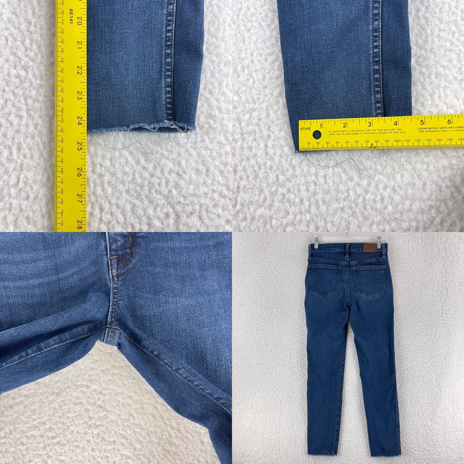 Madewell Madewell Jeans Womens 10" High-Rise Skinny Regular Size 26 Blue Denim Frayed Hems Size 26" / US 2 / IT 38 - 8 Thumbnail