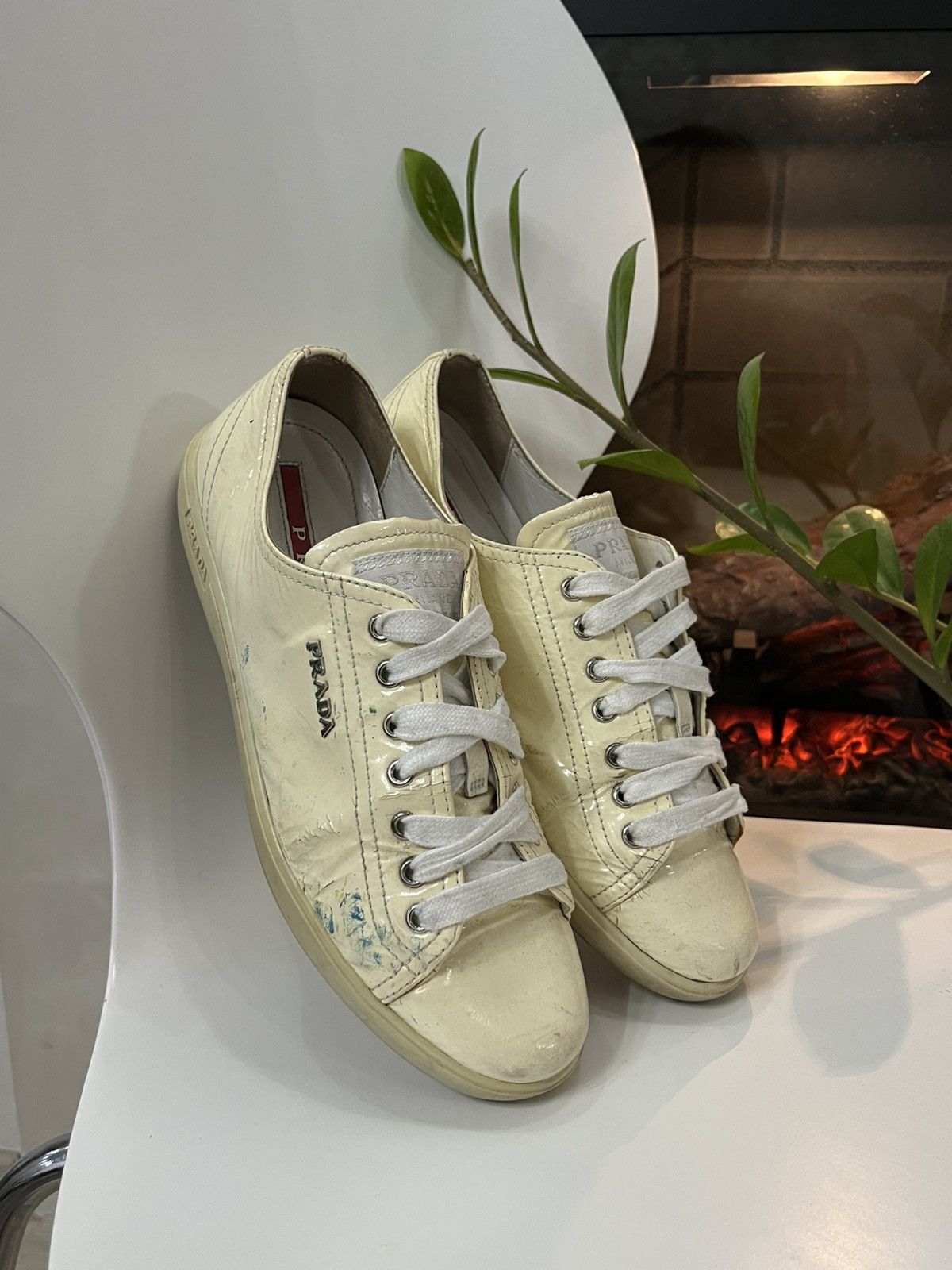 Prada 🔥00's Prada Americas Cup Painted Thrashed Vintage Sneakers Size US 6.5 / EU 39-40 - 7 Thumbnail