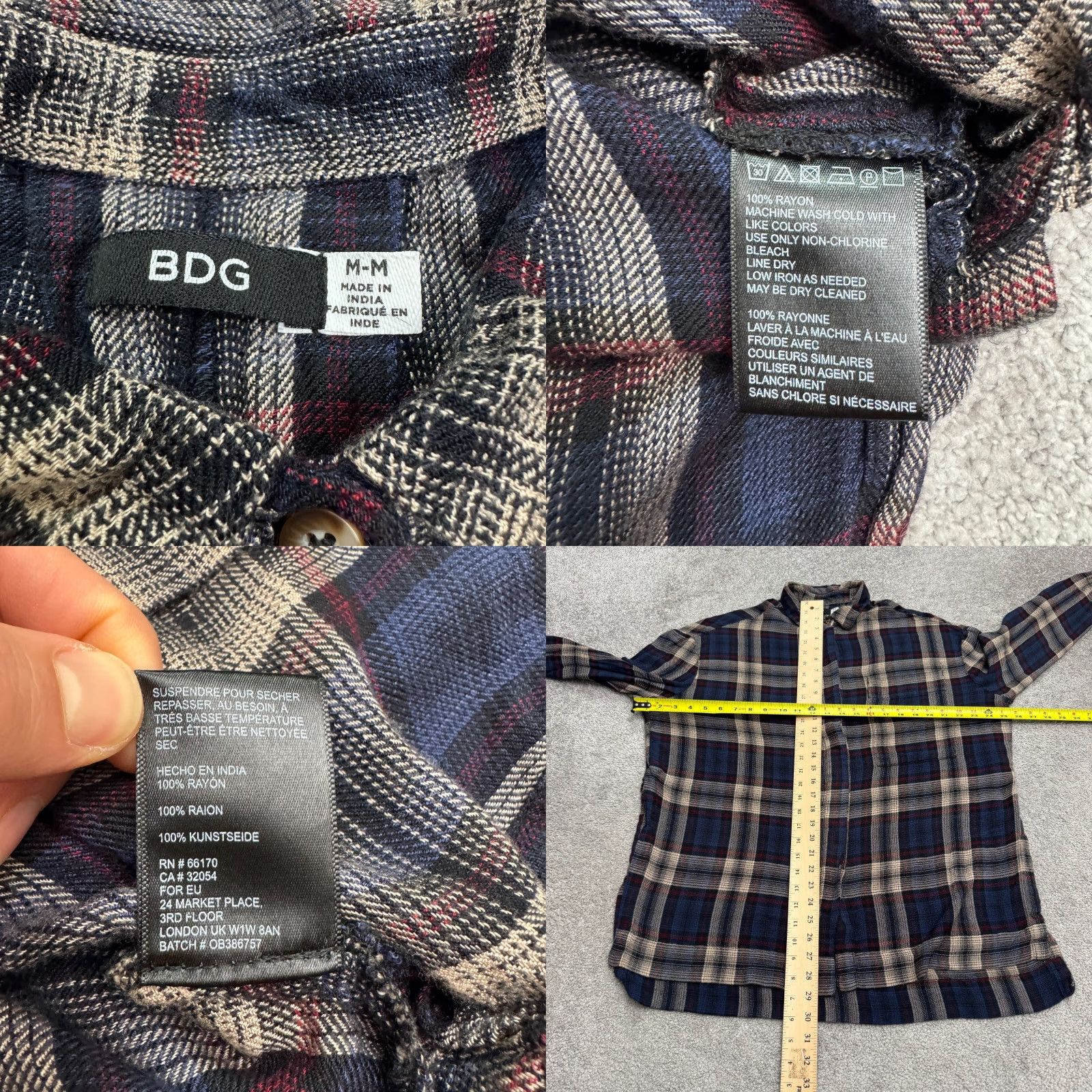 Urban Outfitters BDG Urban Outfitters Shirt Womens M Flannel Button-Up Plaid Multicolor Casual Classic, Preppy Womens Medium Blues Red Size M / US 6-8 / IT 42-44 - 8 Thumbnail