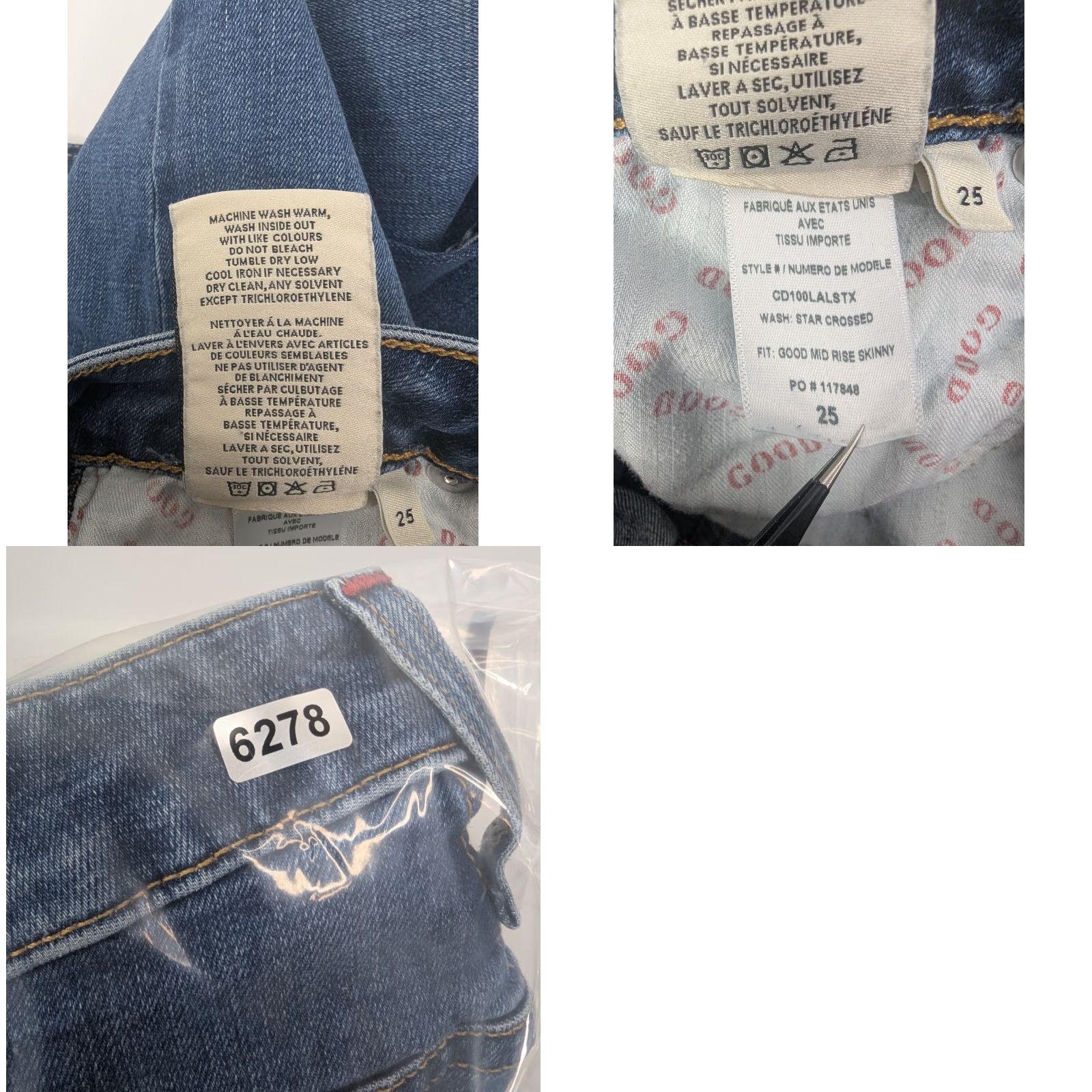 Alice + Olivia VINTAGE AO.LA Alice Olivia Jeans Womens 25 Blue You Look Good Mid Rise Ankle Skinny Size 42" / US 20 - 9 Thumbnail