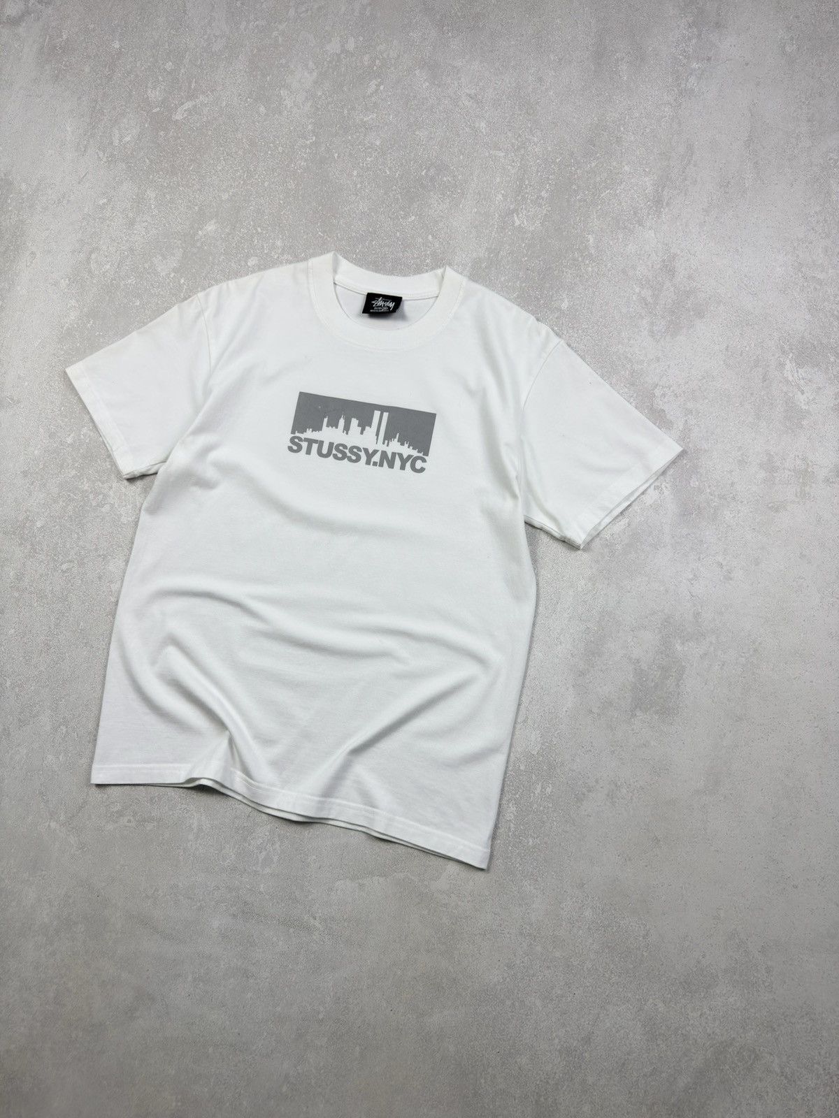 Stussy Vintage Stussy New York NYC Reflective Box Logo White Shirt Size US S / EU 44-46 / 1 - 3 Thumbnail