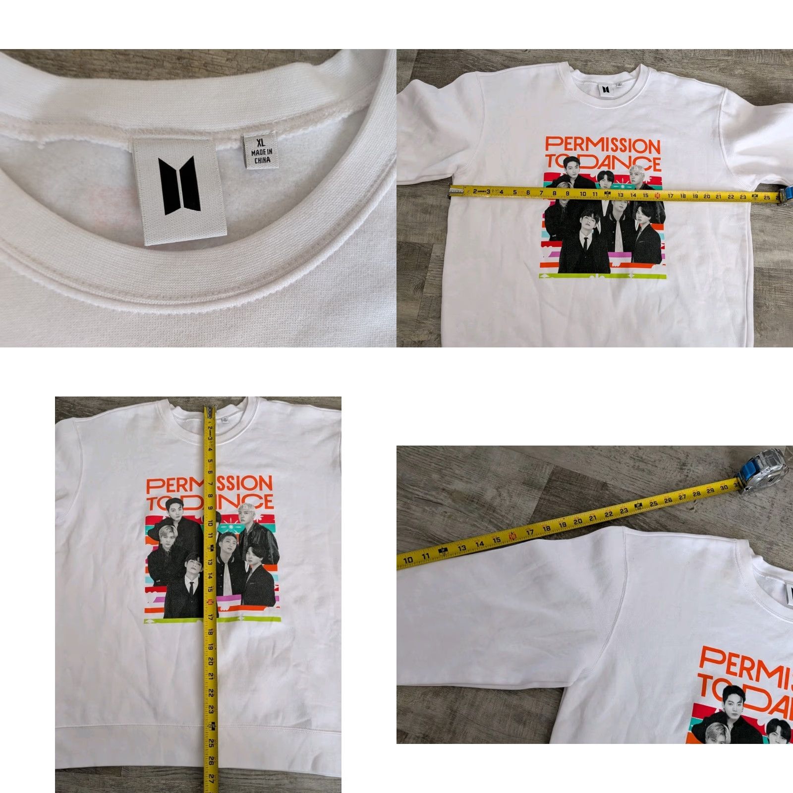DANCER Official BTS Permission To Dance On Stage Crewneck Sweatshirt White Size XL EUC Size XL / US 12-14 / IT 48-50 - 8 Thumbnail