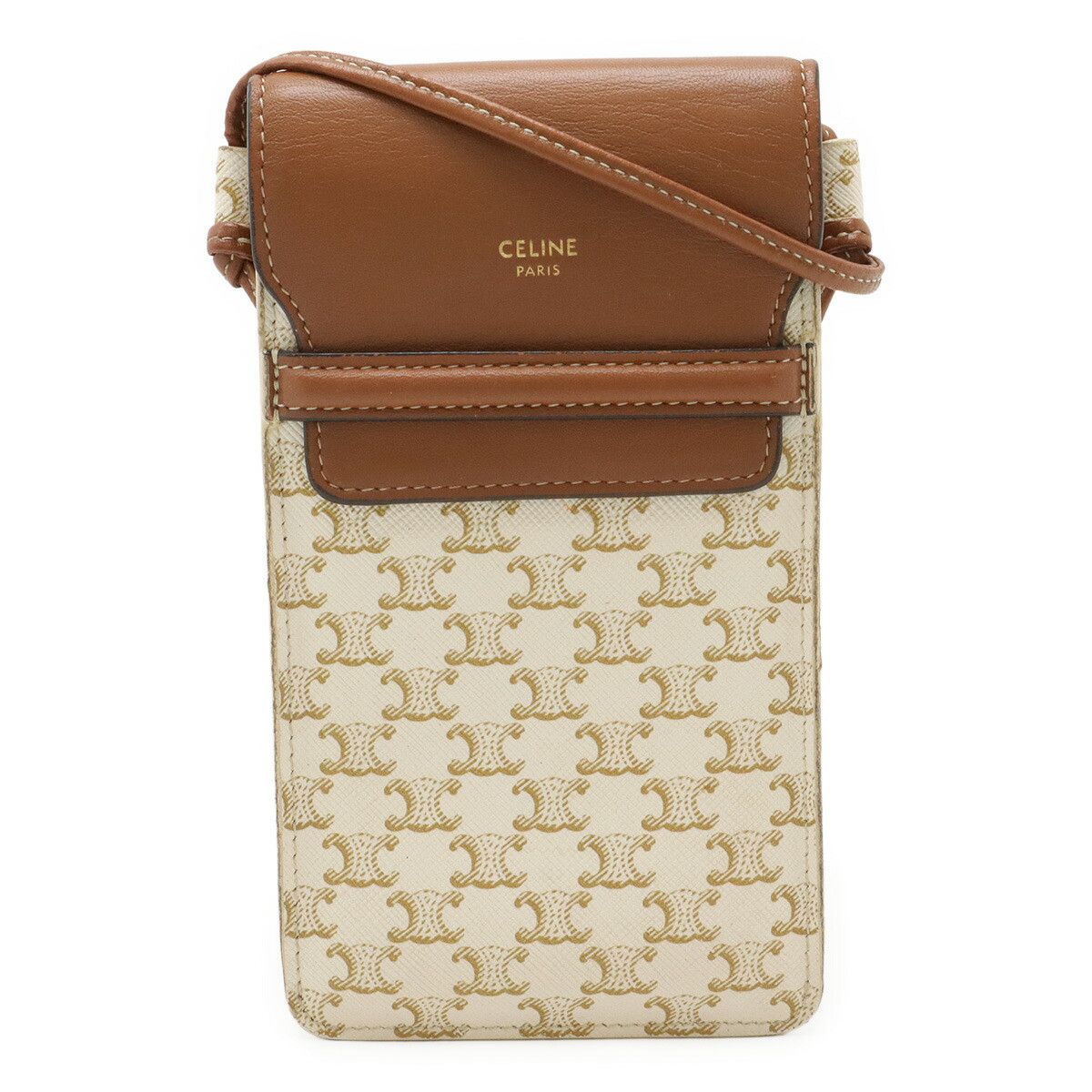 Celine Celine Celine Triomphe Canvas Phone Pouch Shoulder Bag Canvas Phonecase 10G332CQD.01 Size ONE SIZE - 1 Thumbnail