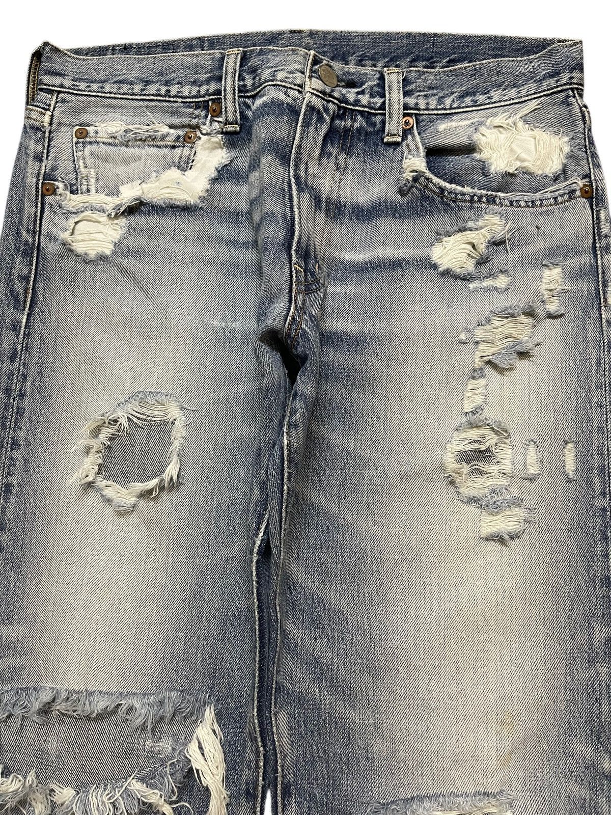 Kapital Vintage Japanese Brand Blue Faded Wash Distressed Jeans Size US 30 / EU 46 - 3 Thumbnail