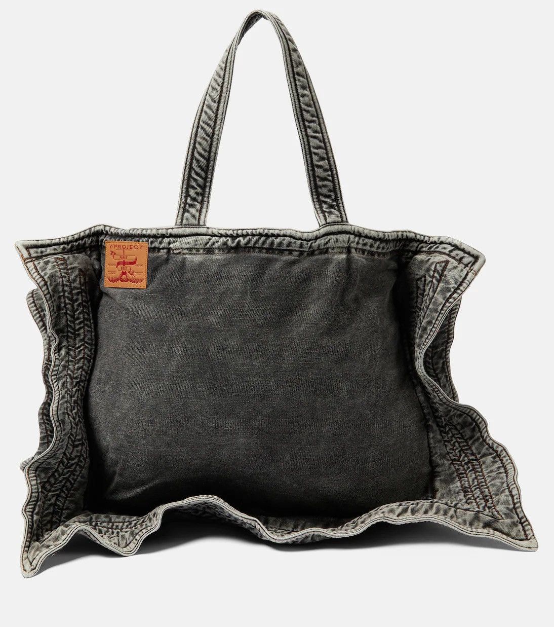 image of Yproject Grey Denim Oversized Bag, Women's