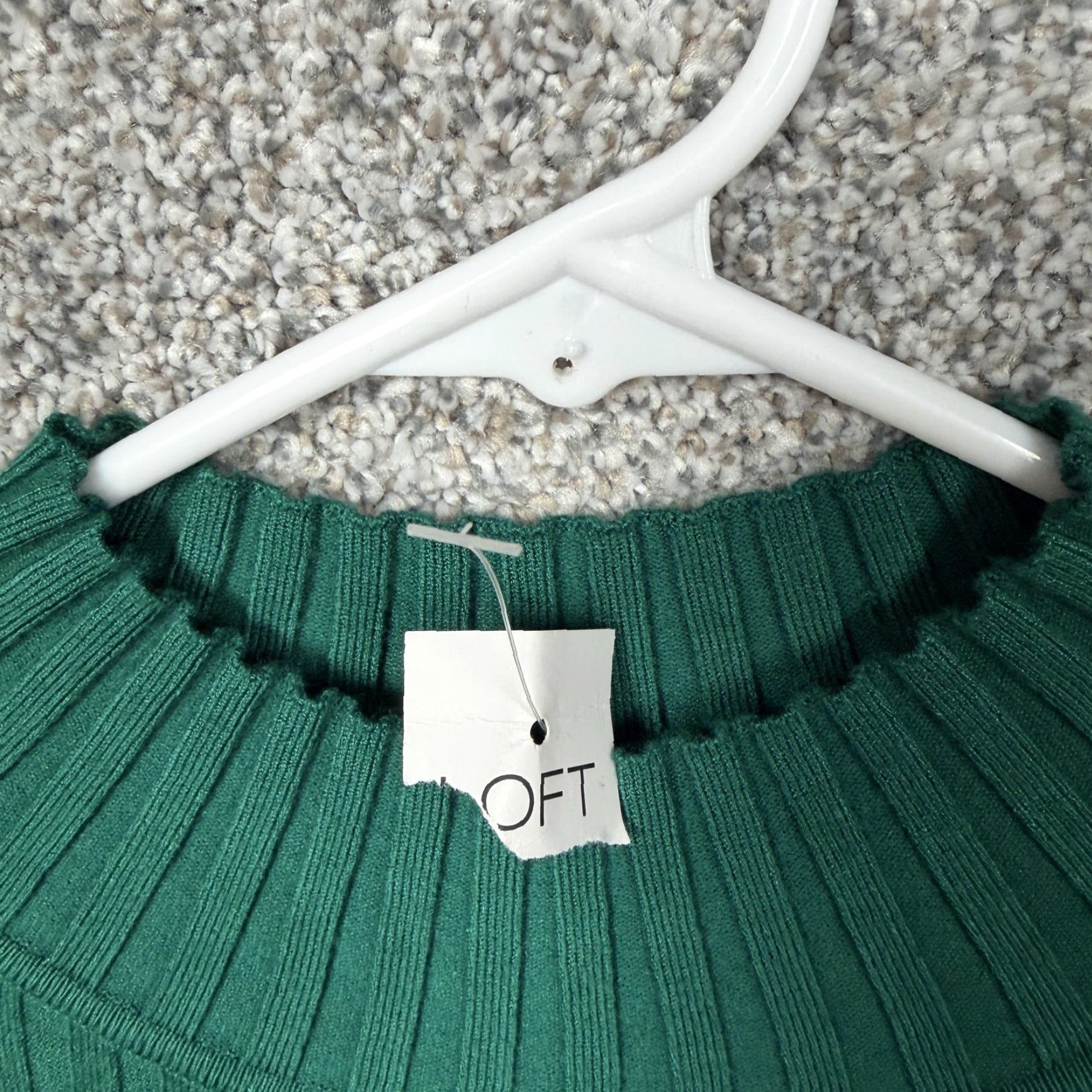 Loft LOFT Sweater Women's XL Green Mock Neck Ribbed Knit Minimalist Cozy Layering Size XL / US 12-14 / IT 48-50 - 4 Thumbnail