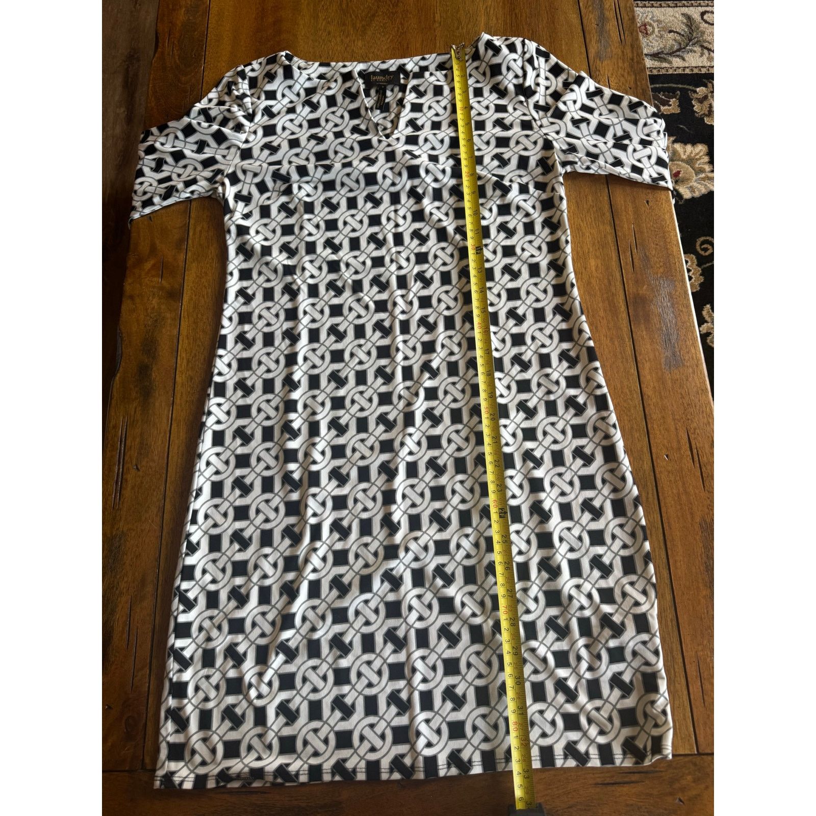 Other Laundry by Design Black White Chain Print Shift Dress Size 2 Size XS / US 0-2 / IT 36-38 - 7 Thumbnail