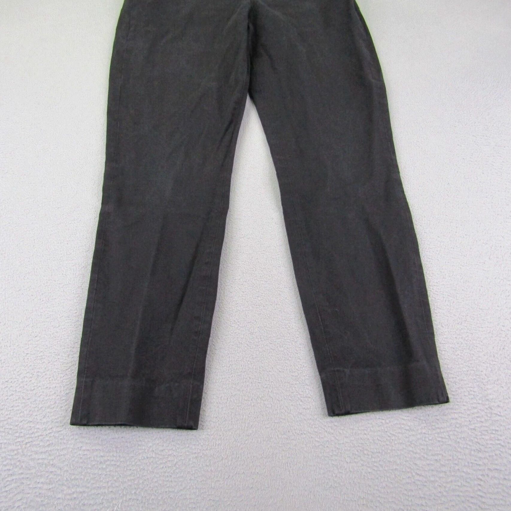 Everlane VINTAGE Everlane Pants Women 8 Black Side Zip High Rise Ankle Crop Stretch Slacks Flex Chino Regular 26.5in Inseam Womens Pants Size 28" / US 6 / IT 42 - 3 Thumbnail