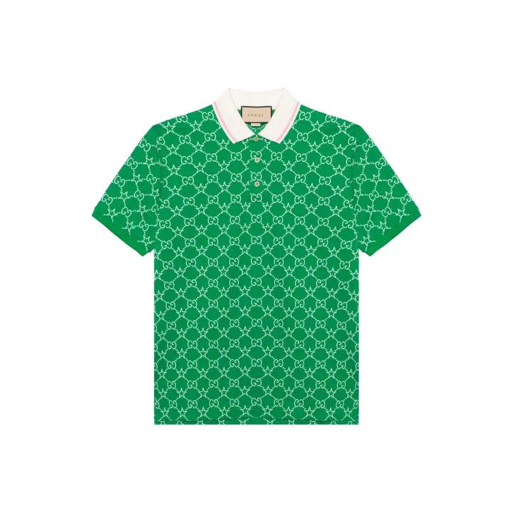 Gucci Gucci Green Embroidered Letter Pattern Polo Shirt Size US L / EU 52-54 / 3 - 1 Thumbnail