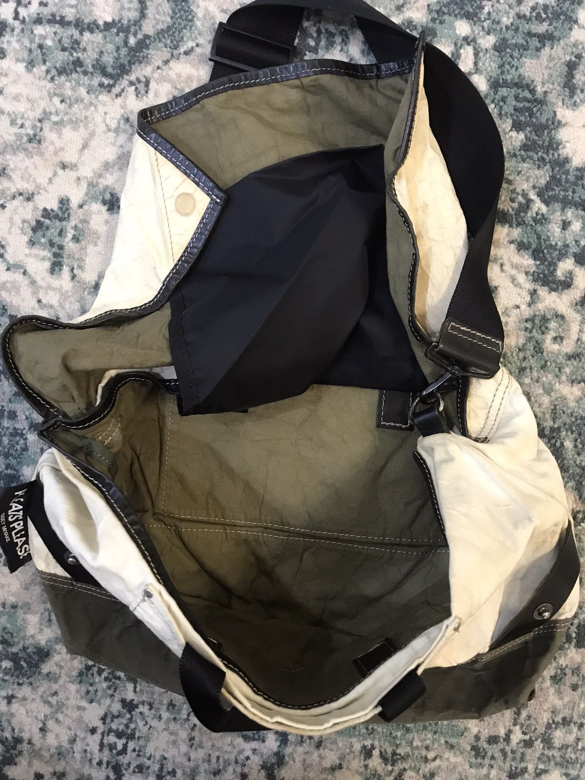 Pleats Please Issey Miyake SS15 Pleats Please Issey Miyake Leather x Canvas Bag Size ONE SIZE - 6 Thumbnail