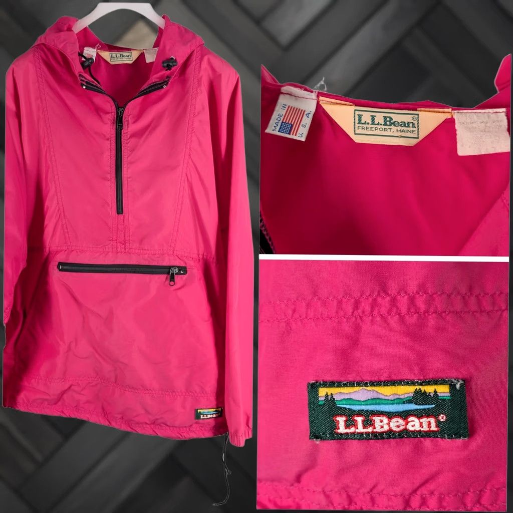 Vintage VINTAGE 90s L.L. Bean Anorak Jacket Nylon Pink Hooded Pullover Windbreaker Mens L Size US L / EU 52-54 / 3 - 1 Thumbnail