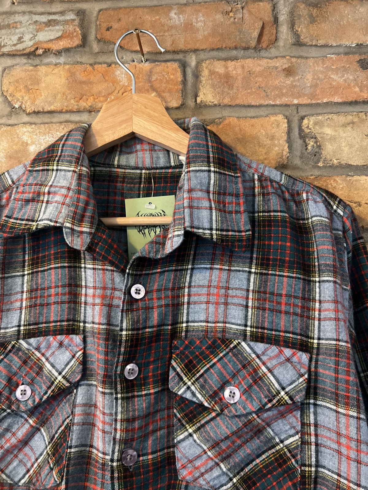 Vintage 70s Camp Collar Plaid Tartan Flannel Size US S / EU 44-46 / 1 - 3 Thumbnail