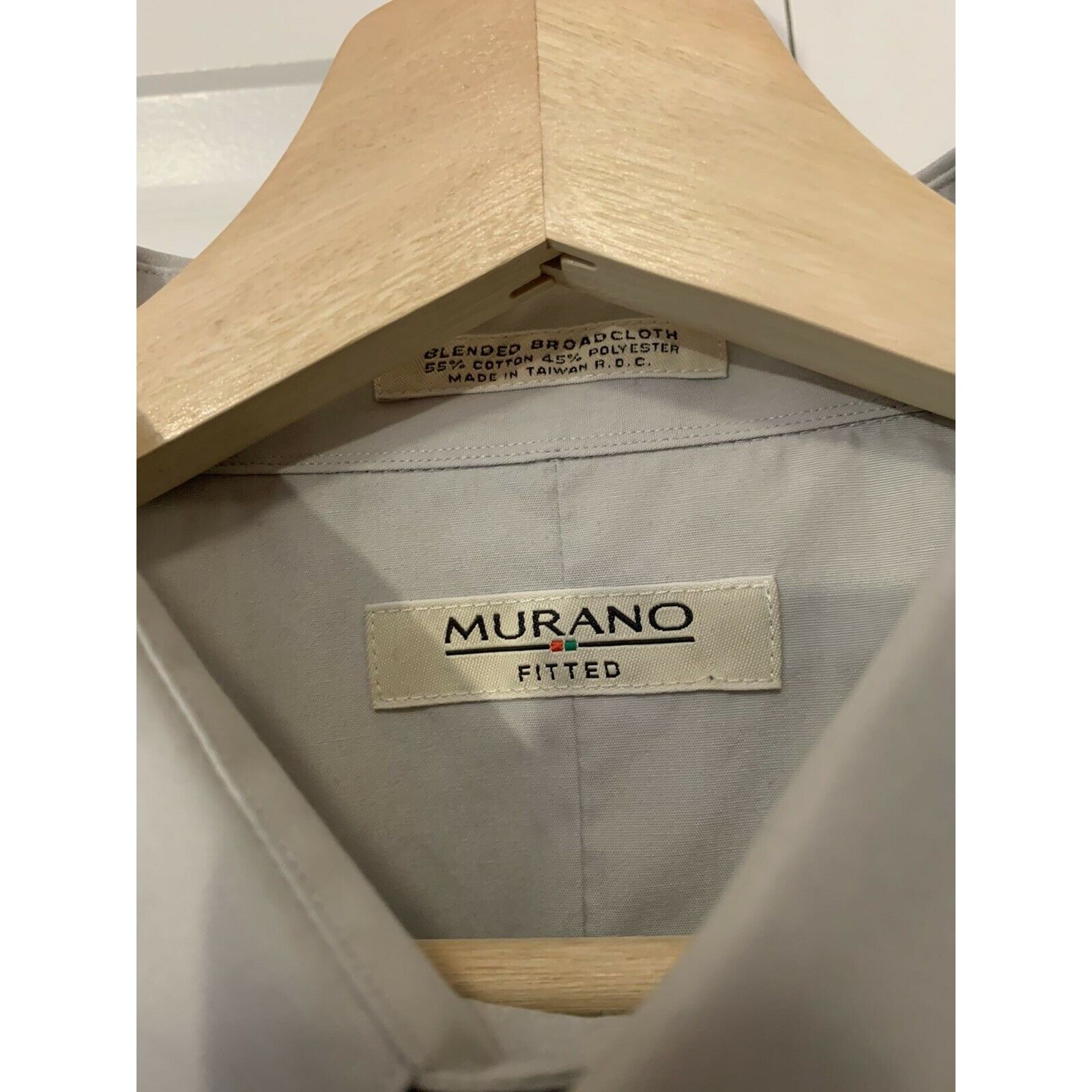 Murano Murano Fitted Men's Long Sleeve Shirt Button Front Gray Sz Size US XL / EU 56 / 4 - 2 Thumbnail