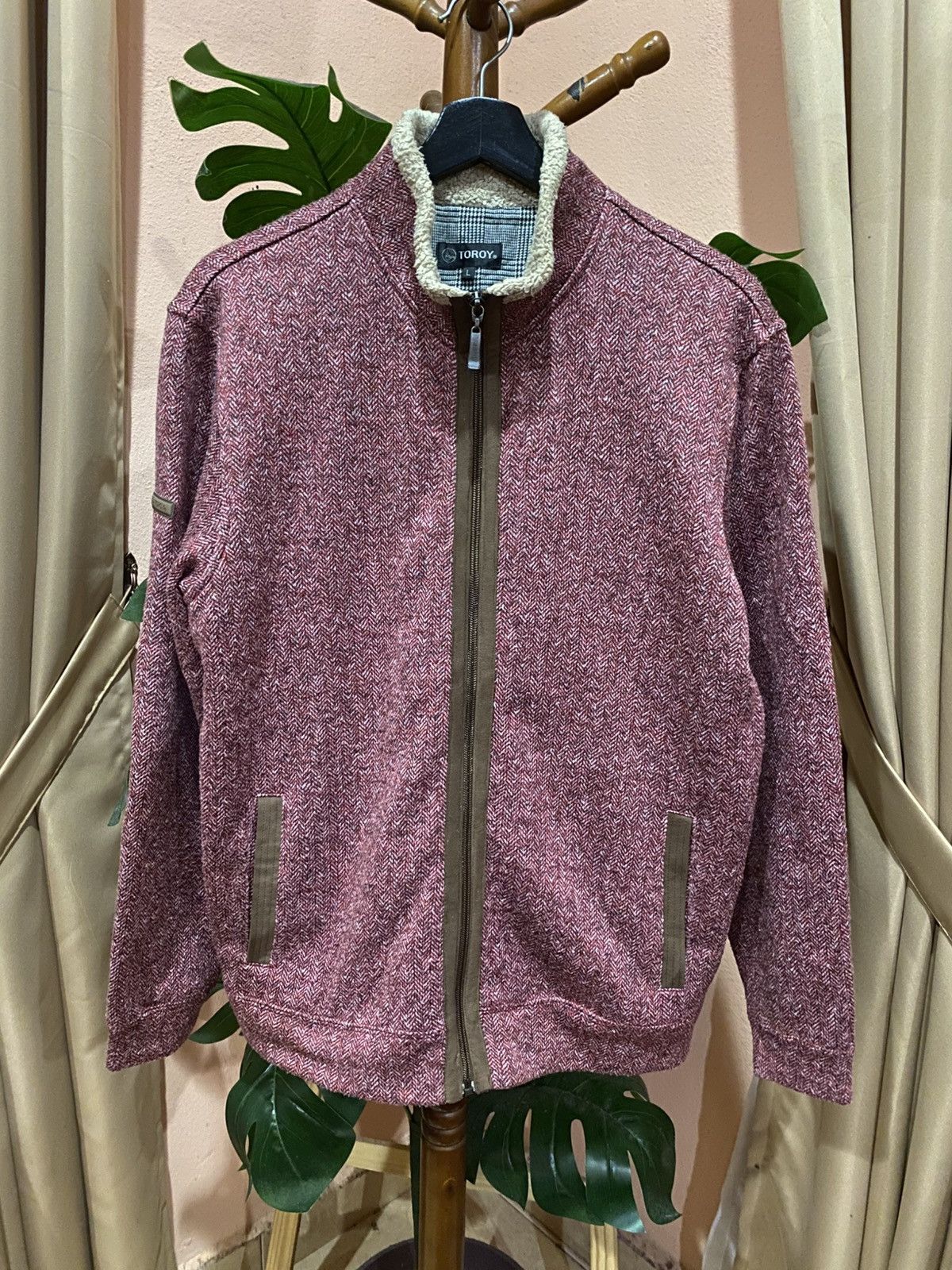 Vintage Vintage TOROY Zip-Up Wool Blend Jacket with Sherpa Collar Size US M / EU 48-50 / 2 - 1 Thumbnail