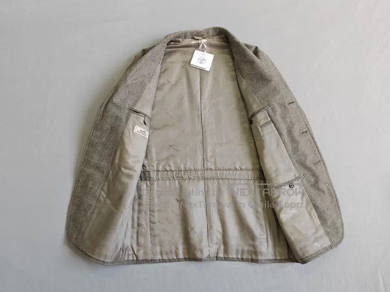 Hermes Hermes Gray 100% Wool Autumn/Winter Flannel Blazer Jacket Size 48R - 4 Thumbnail