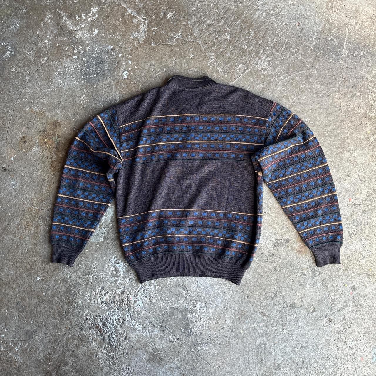 Other Brown Long-sleeve Knitted Polo Shirt w/ Patterning Size US L / EU 52-54 / 3 - 7 Thumbnail