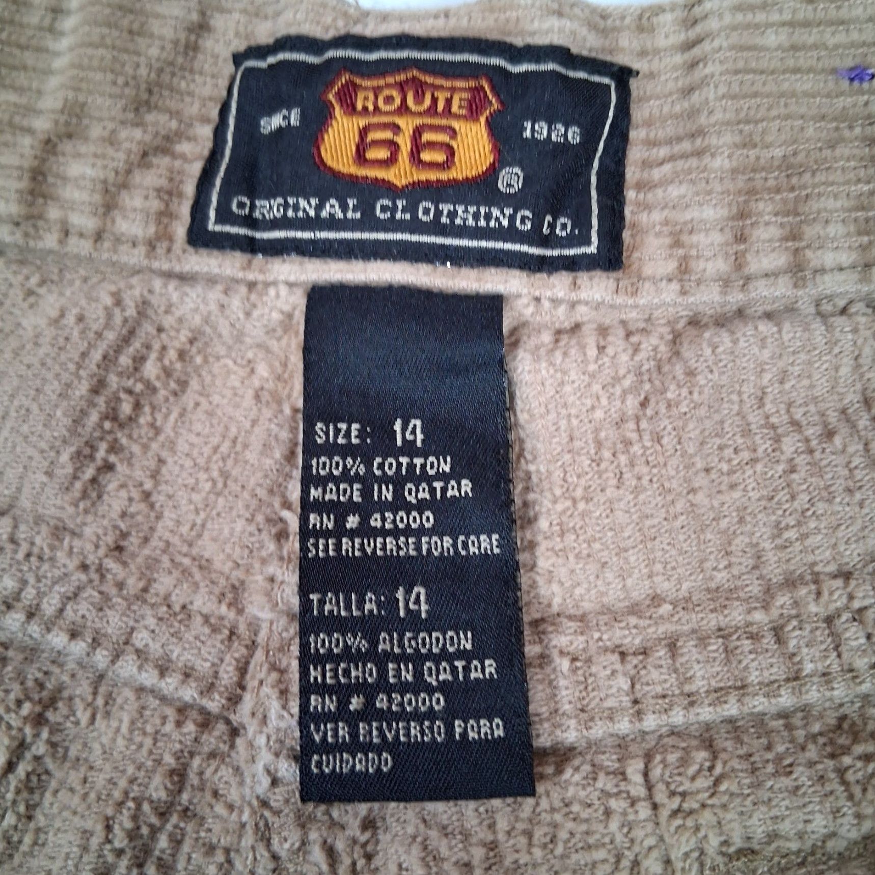 Route 66 VINTAGE Route 66 Corduroy Pants Women 14 Beige Wide Whale 1990s Retro 90s Corduroys Tapered Flat Front Casual Mens Womens Girls Size 36" / US 14 / IT 50 - 5 Thumbnail
