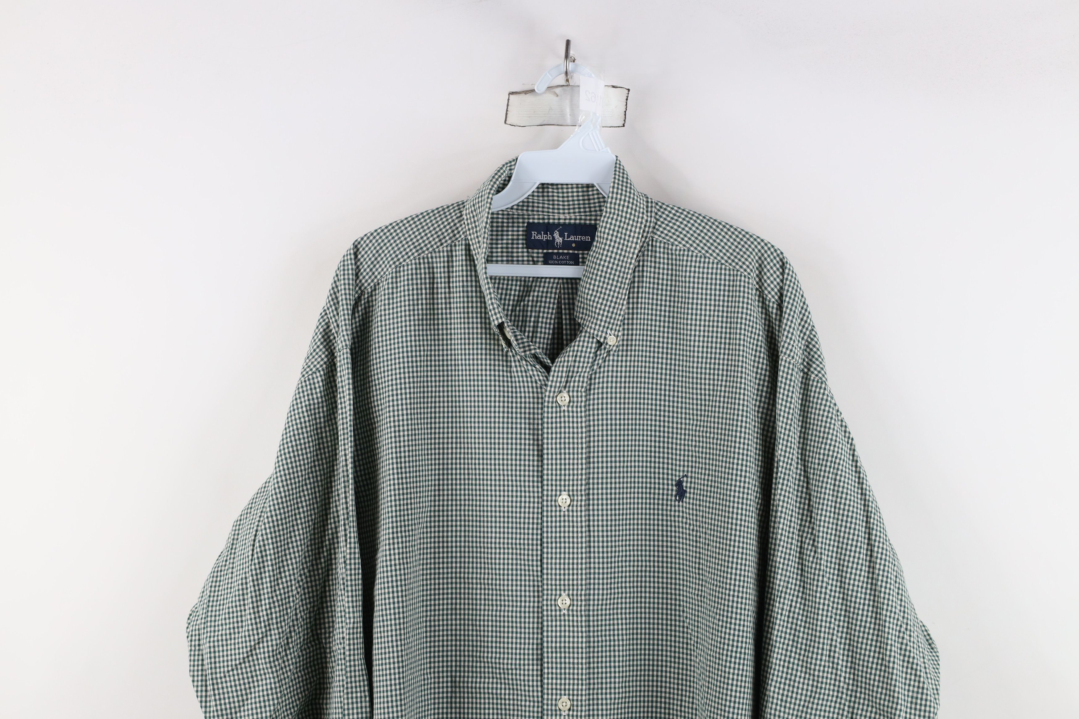 Ralph Lauren Vintage 90s Ralph Lauren Gingham Button Down Shirt Green Size US XL / EU 56 / 4 - 2 Thumbnail