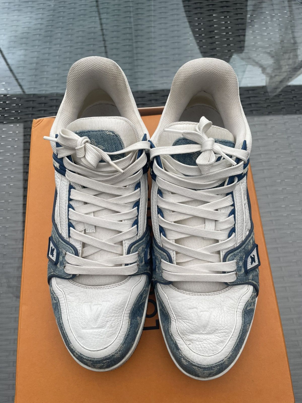 Louis Vuitton Louis Vuitton LV Trainer Monogram Denim - LV 9.5 Size US 10.5 / EU 43-44 - 3 Thumbnail