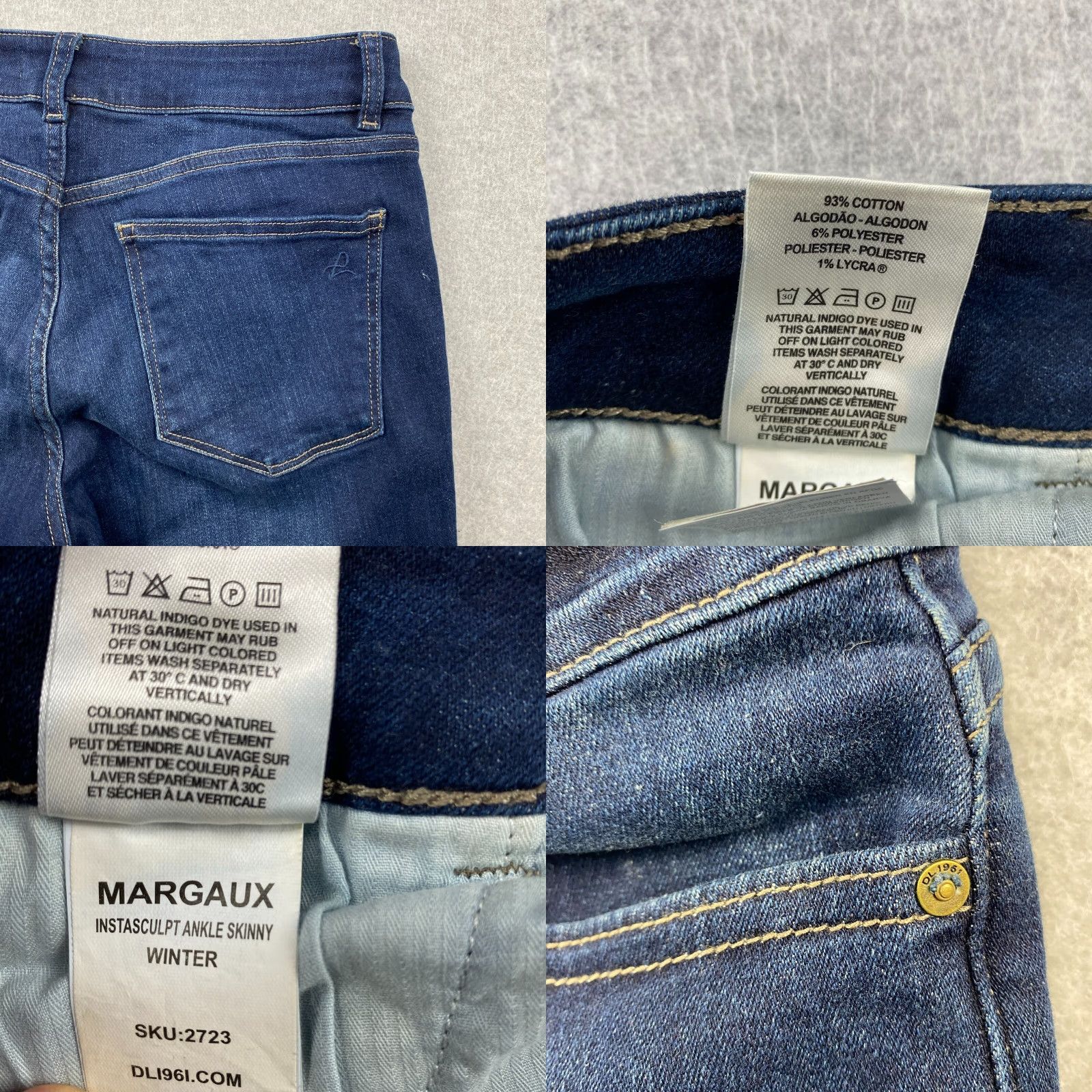 DL1961 DL1961 Margaux Jeans Womens 27 Blue Instasculpt Ankle Skinny Mid Rise Stretch Size 27" / US 4 / IT 40 - 9 Thumbnail