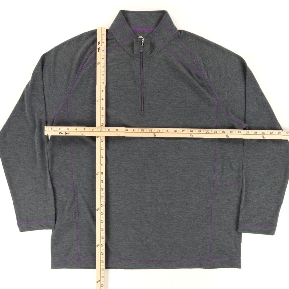 Tommy Bahama Tommy Bahama Final Score 1/2 Zip Pullover Sweatshirt Gray Men's XL Shirt Mock Long Sleeve Solid Final Score 1/2 Zip Mens XL Gray Shirt Size US XL / EU 56 / 4 - 3 Thumbnail