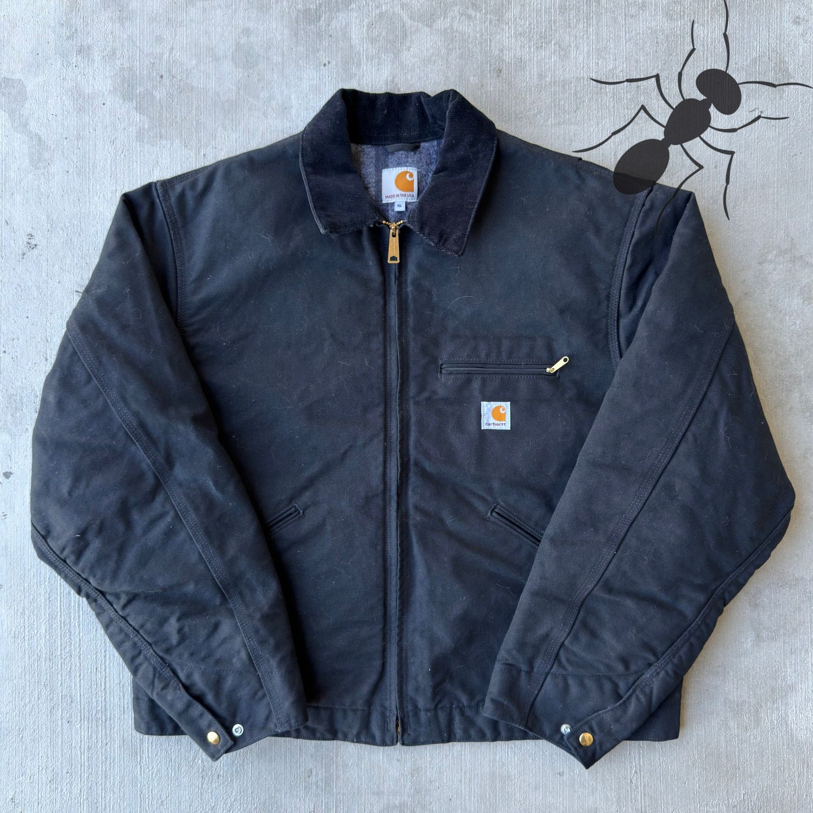 Carhartt × Vintage 90s Carhartt JB105 black detroit jacket sz XL