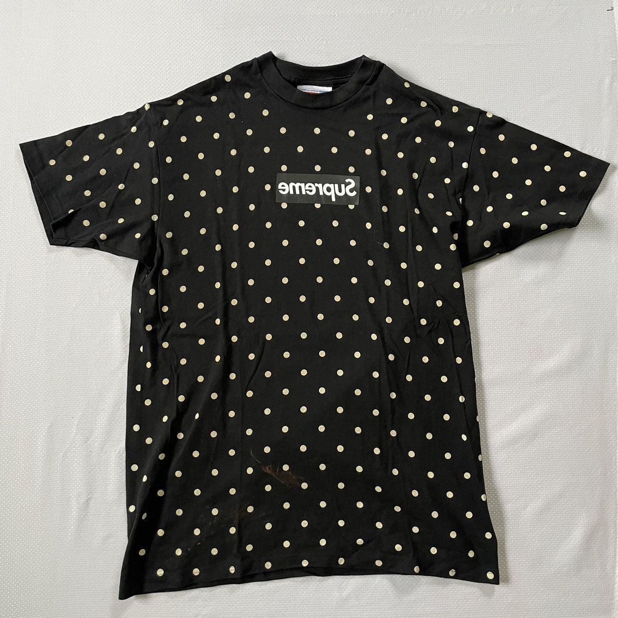 image of Comme Des Garcons Black Polka Dot T-Shirt Size L, Men's