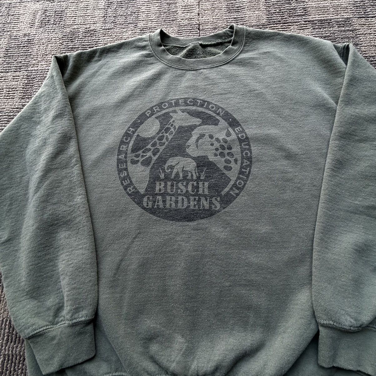 Vintage Vtg 90’s Busch Gardens Olive Green Pullover Sweatshirt Size US M / EU 48-50 / 2 - 2 Thumbnail
