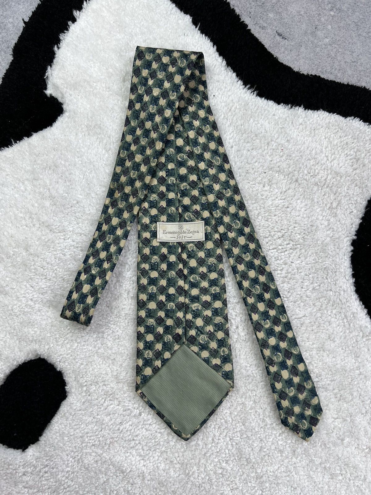 Ermenegildo Zegna Vintage Ermenegildo Zegna Silk Geometric Luxury Tie Size ONE SIZE - 5 Thumbnail