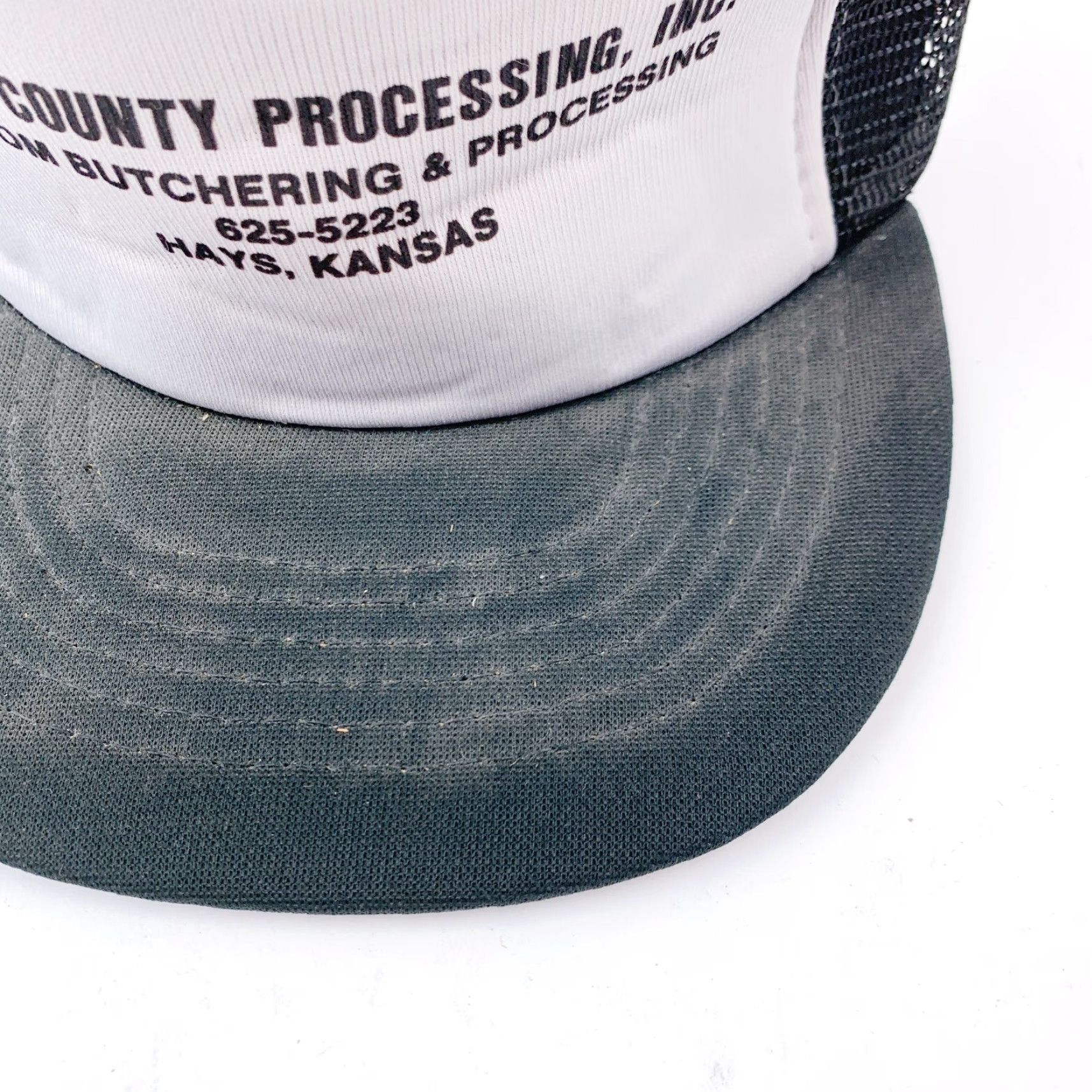 Vintage VINTAGE Ellis County Meat Processing, Inc. Hays Kansas Snapback Hat Cap Cap Cap? Size ONE SIZE - 3 Thumbnail