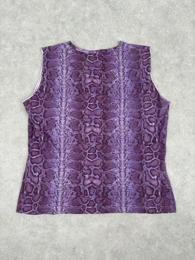 Roberto Cavalli Roberto Cavalli Purple Python Effect Knit Tank Top Size S / US 4 / IT 40 - 5 Thumbnail