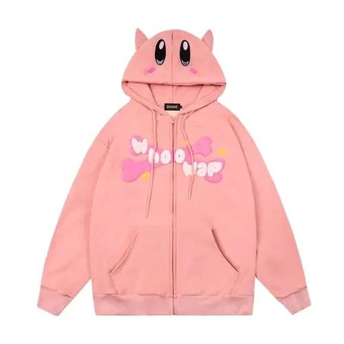 Hoodie Y2K Streetwear Kirby Full Zip-Hoodie
