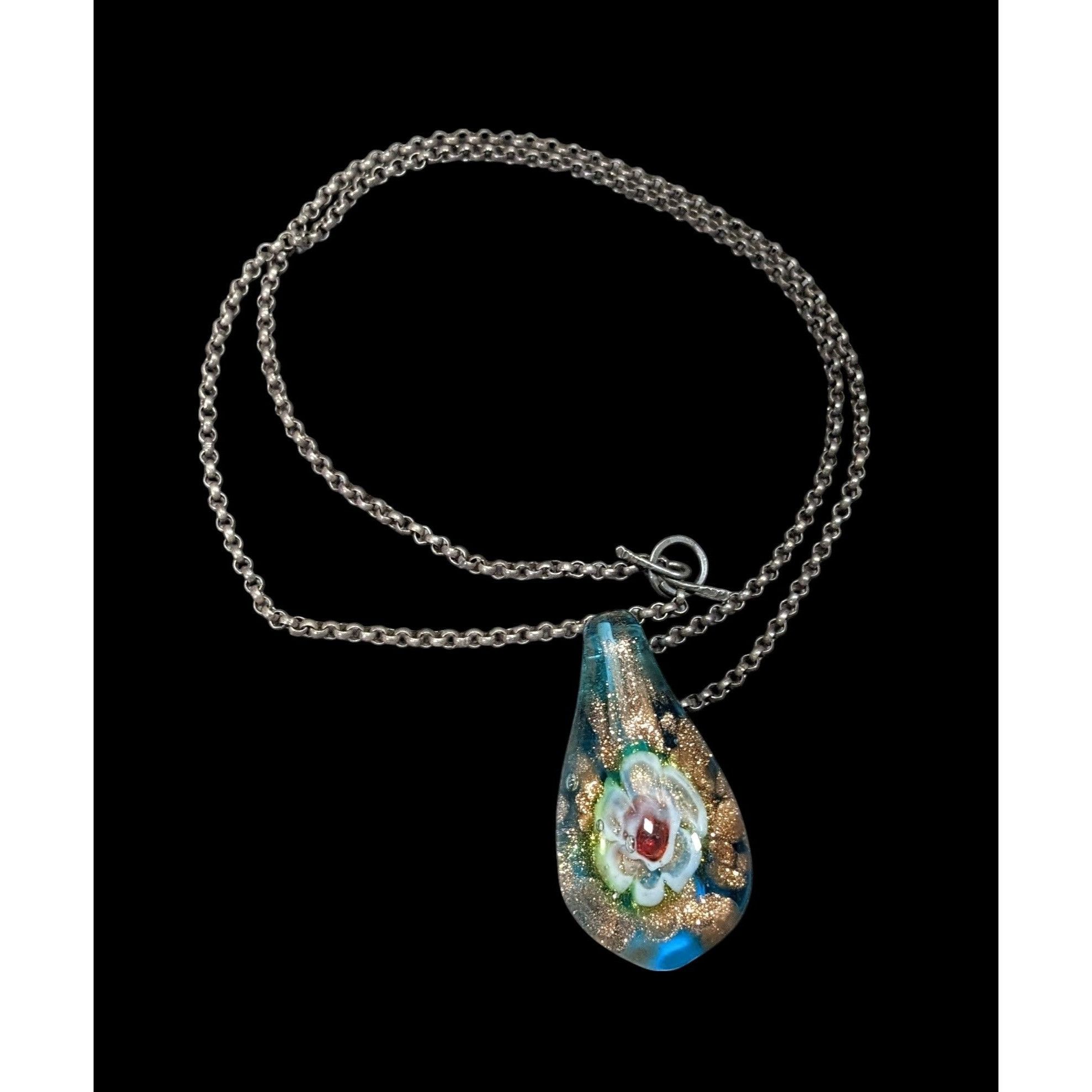 Other Floral Cottagecore Handblown Glass Pendant Necklace Size ONE SIZE - 1 Thumbnail