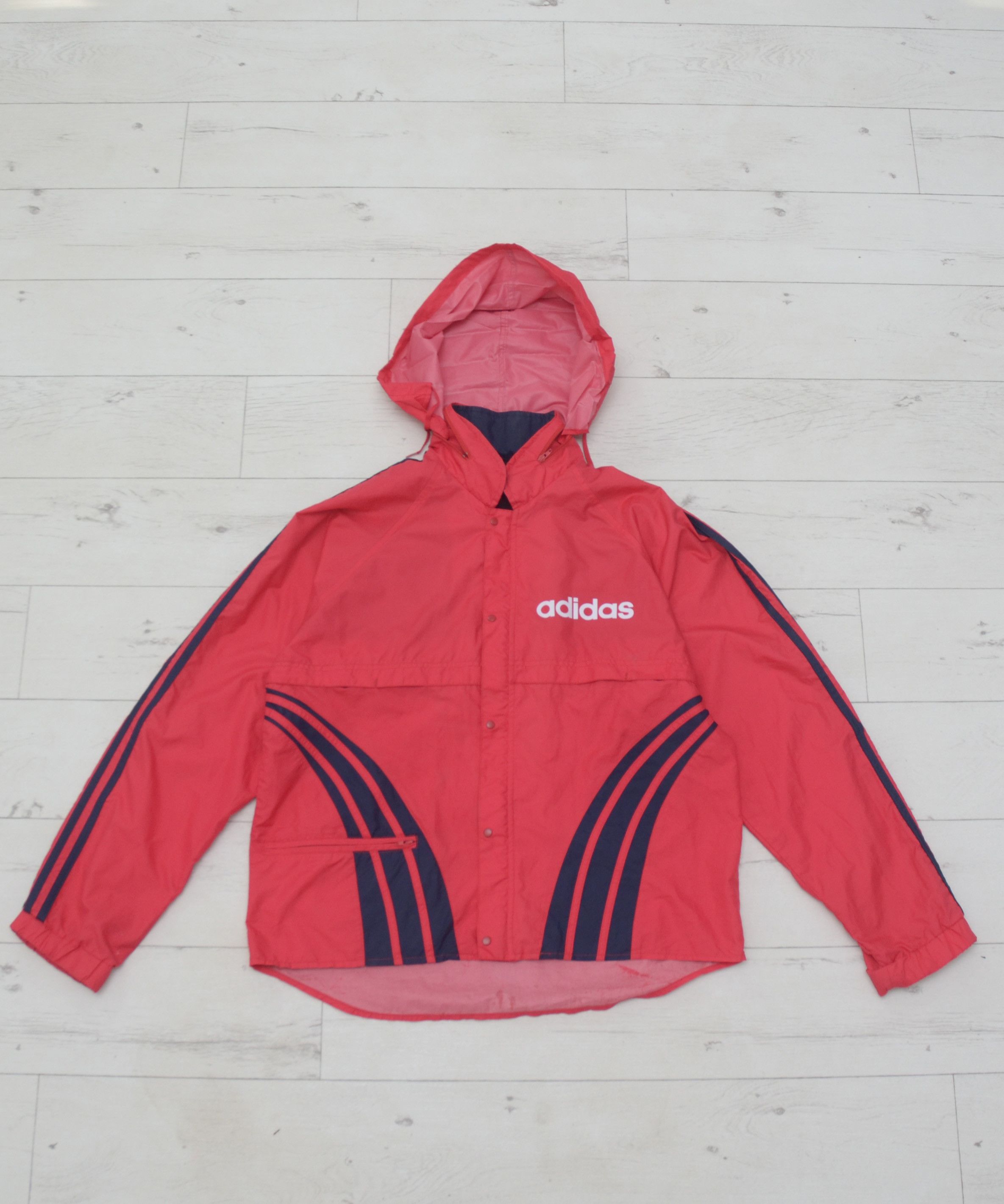 Adidas × Vintage Vintage 90's Adidas Windbreaker Lightweight Nylon Jacket Size US S / EU 44-46 / 1 - 3 Thumbnail