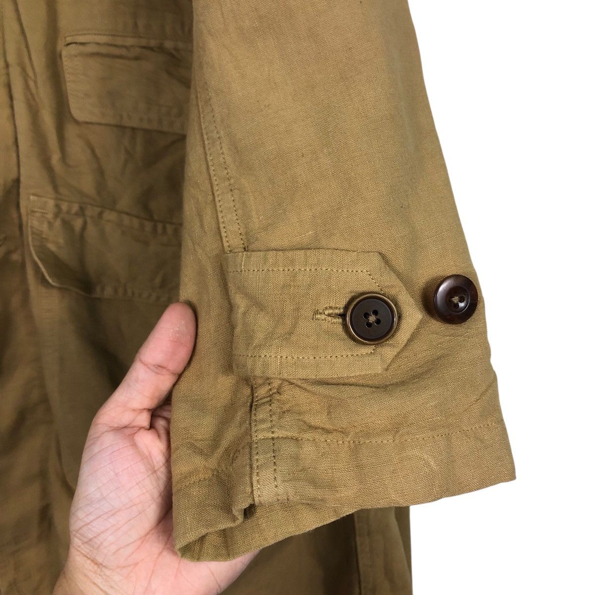 Japanese Brand Rare Jardin Botanique Japanese Artisan Linen Mac Coat Size US M / EU 48-50 / 2 - 17 Thumbnail