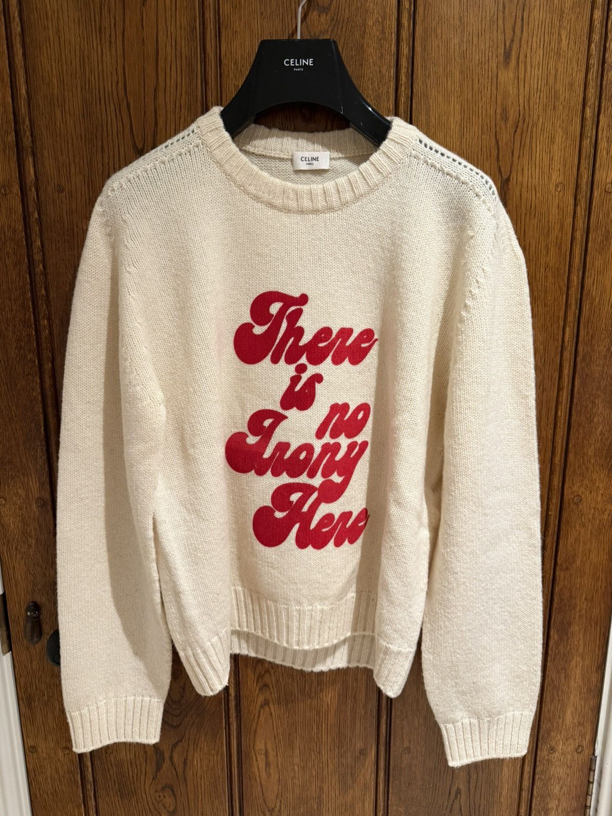 Celine SS20 Celine Hedi David Kramer irony sweater cashmere XL logo Size US XL / EU 56 / 4 - 1 Thumbnail