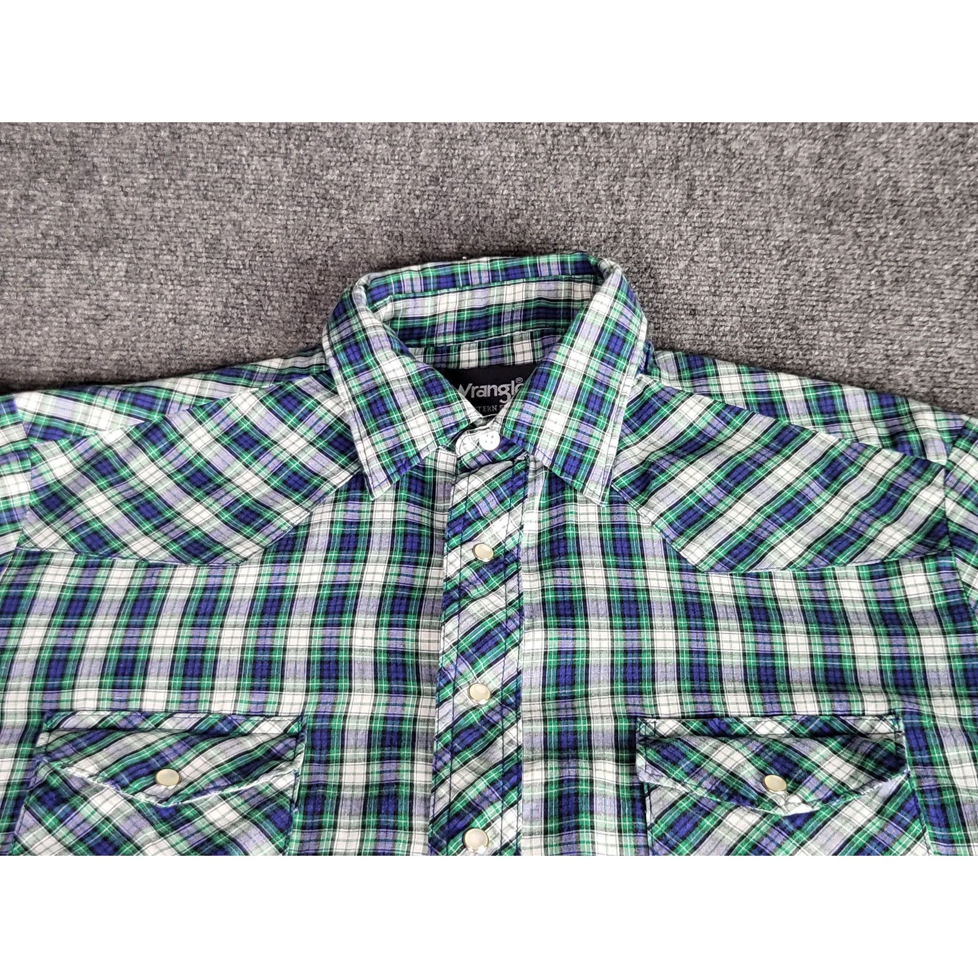Wrangler Wrangler Pearl Snap Plaid Shirt Men Sz L Tall Long Cowboy We Size US L / EU 52-54 / 3 - 2 Thumbnail