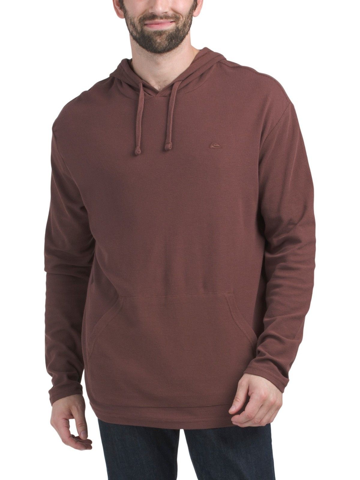 Quiksilver Quiksilver Mens Waffle Knit Thermal Hoodie Brown Size M Size US M / EU 48-50 / 2 - 1 Thumbnail