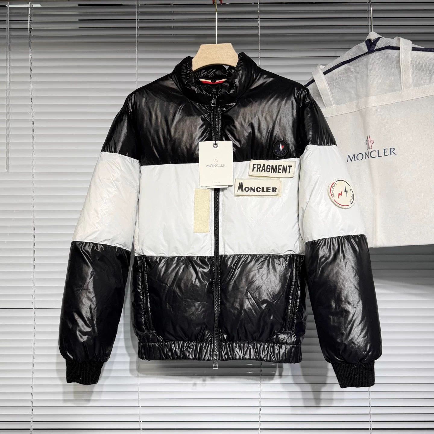 Moncler Moncler Fragment x Down Jacket 1 Black White Size S / US 4 / IT 40 - 1 Thumbnail