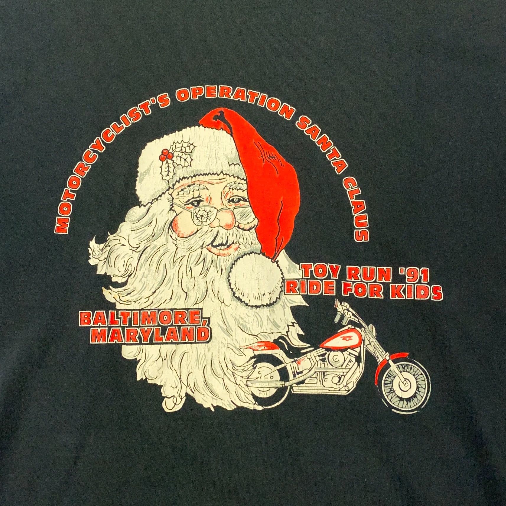 Vintage Vtg Motorcyclist Santa Clause Mens Shirt Large 80s Single Stitch Operation Size US L / EU 52-54 / 3 - 2 Thumbnail