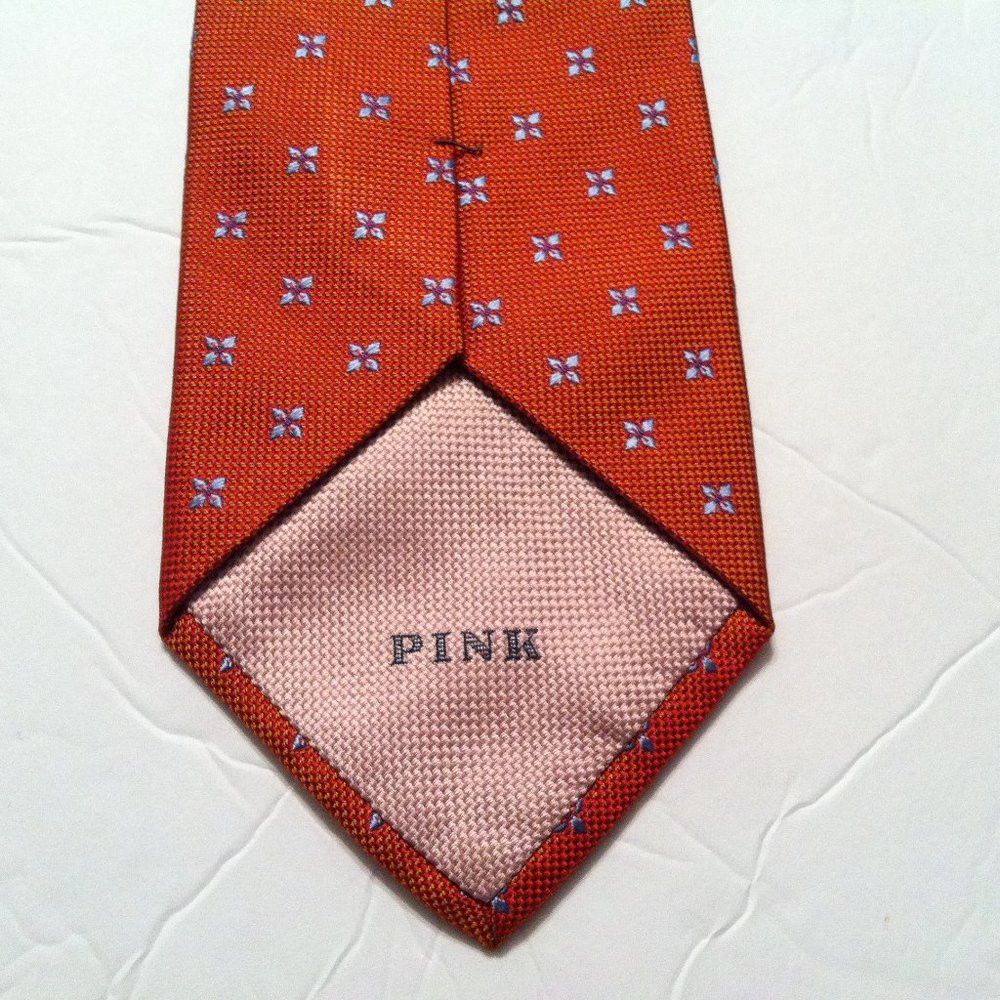 Thomas Pink THOMAS PINK MENS NEW BLOOD ORANGE SILK TIE 3 3/4" X 58 1/2" Size ONE SIZE - 7 Thumbnail