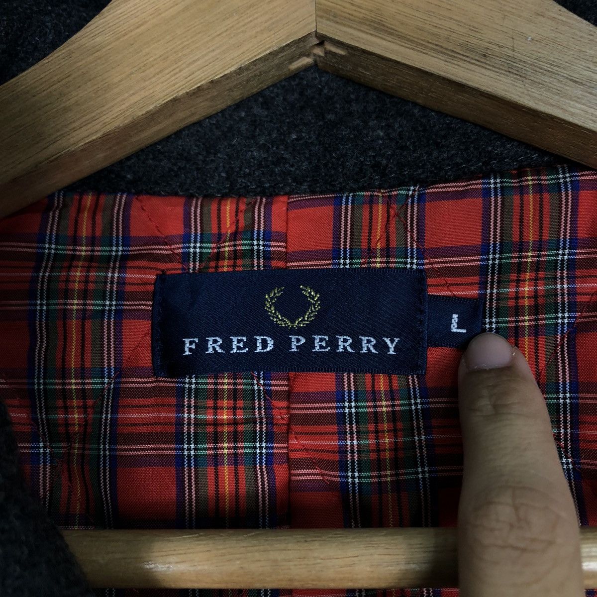 Fred Perry 📌Vintage Wool Biker Jacket Fred Perry Blanket Tartan Lining Size US L / EU 52-54 / 3 - 18 Thumbnail