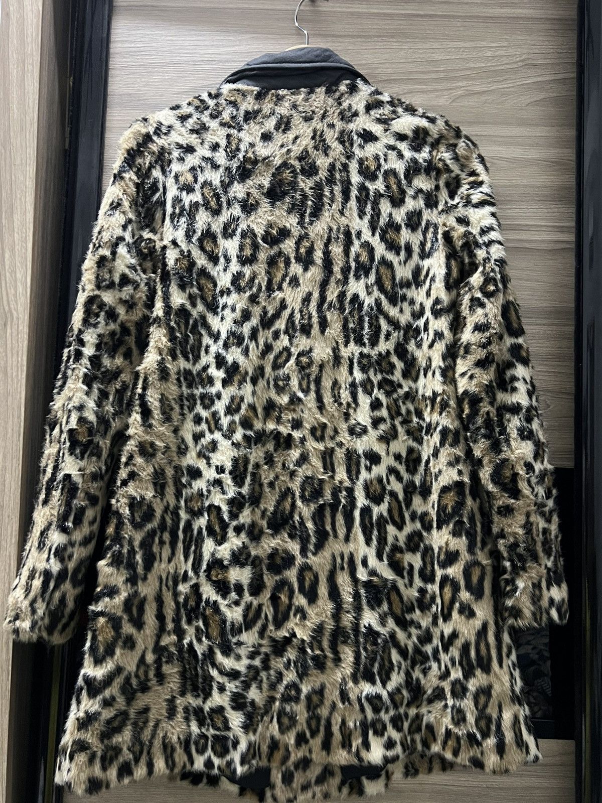 Guess GUESS Leopard Faux Fur Coat Black Collar Womens Size XS Size XS / US 0-2 / IT 36-38 - 2 Thumbnail