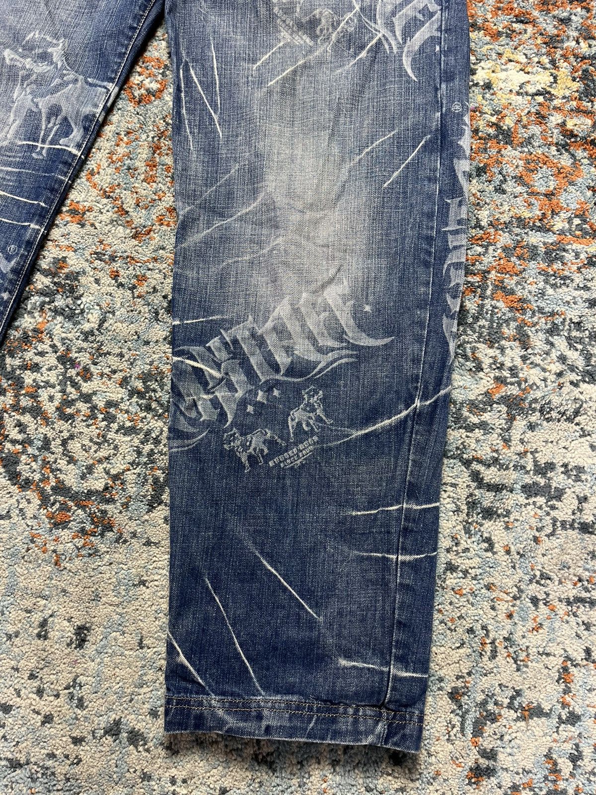 Japanese Brand × Vintage Vintage y2k Amstaff Wear print denim pitbull AOP graphic Size US 34 / EU 50 - 6 Thumbnail