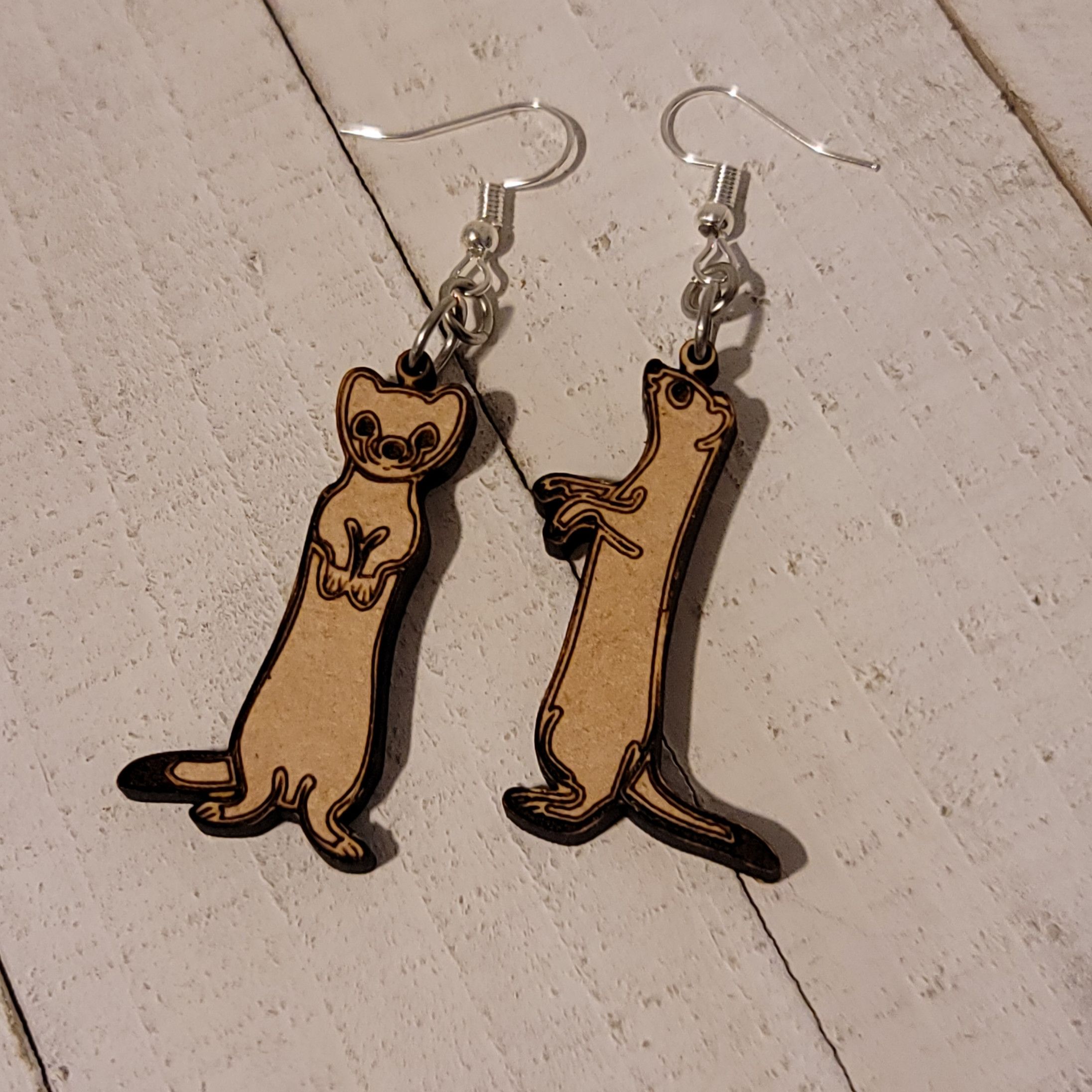 Handmade Cute Dangle Ferret Earrings Size ONE SIZE - 3 Thumbnail