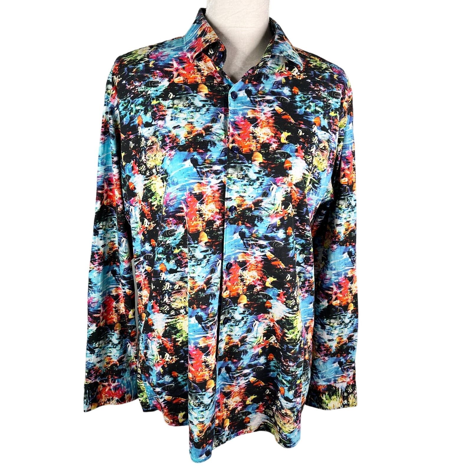 Jared Lang Jared Lang Button Down Shirt Tropical Fish Large Vacation Size L / US 10 / IT 46 - 1 Thumbnail