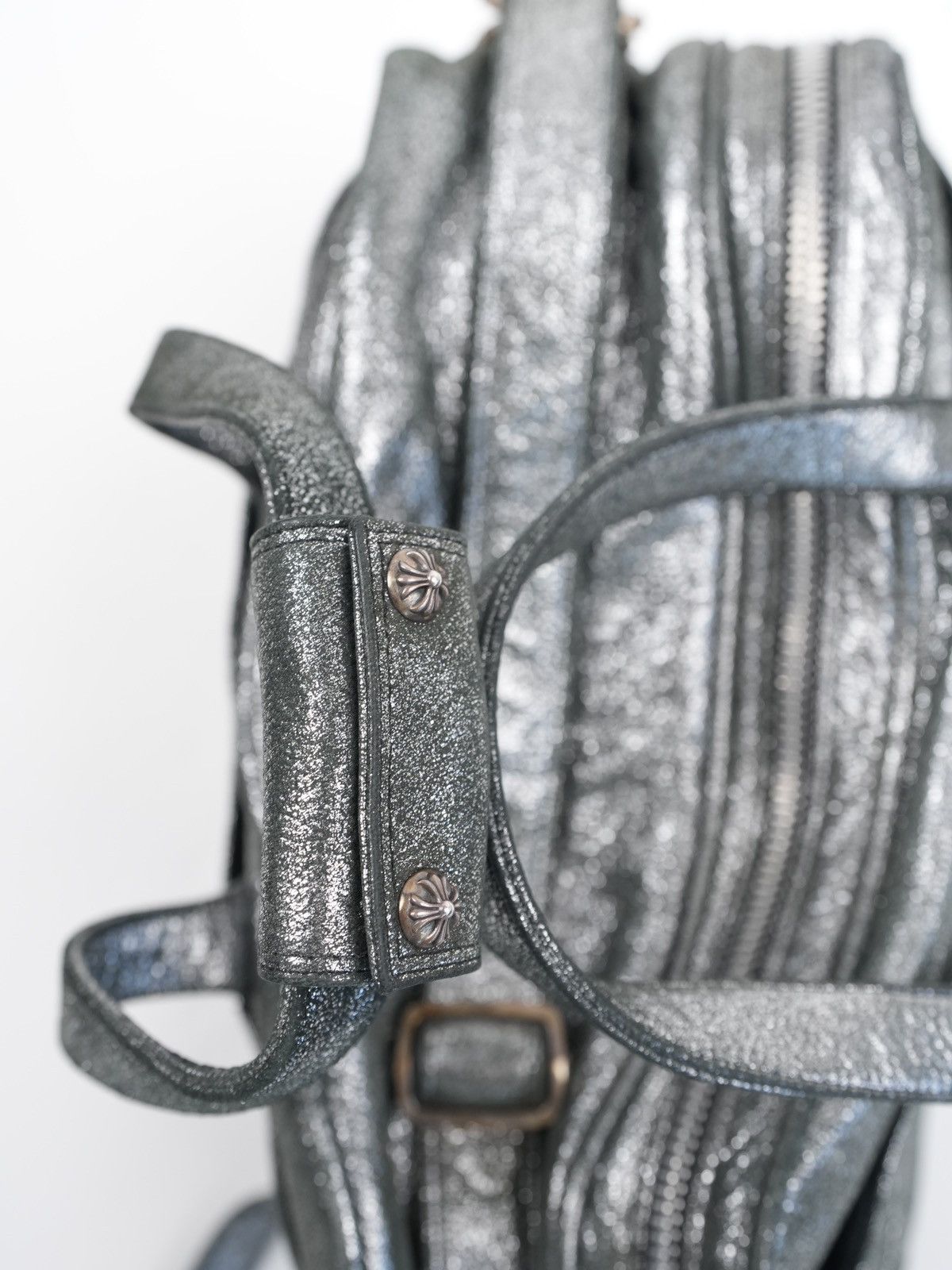 Chrome Hearts Chrome Hearts Diaper Bag Silver Metallic Leather Size ONE SIZE - 6 Thumbnail