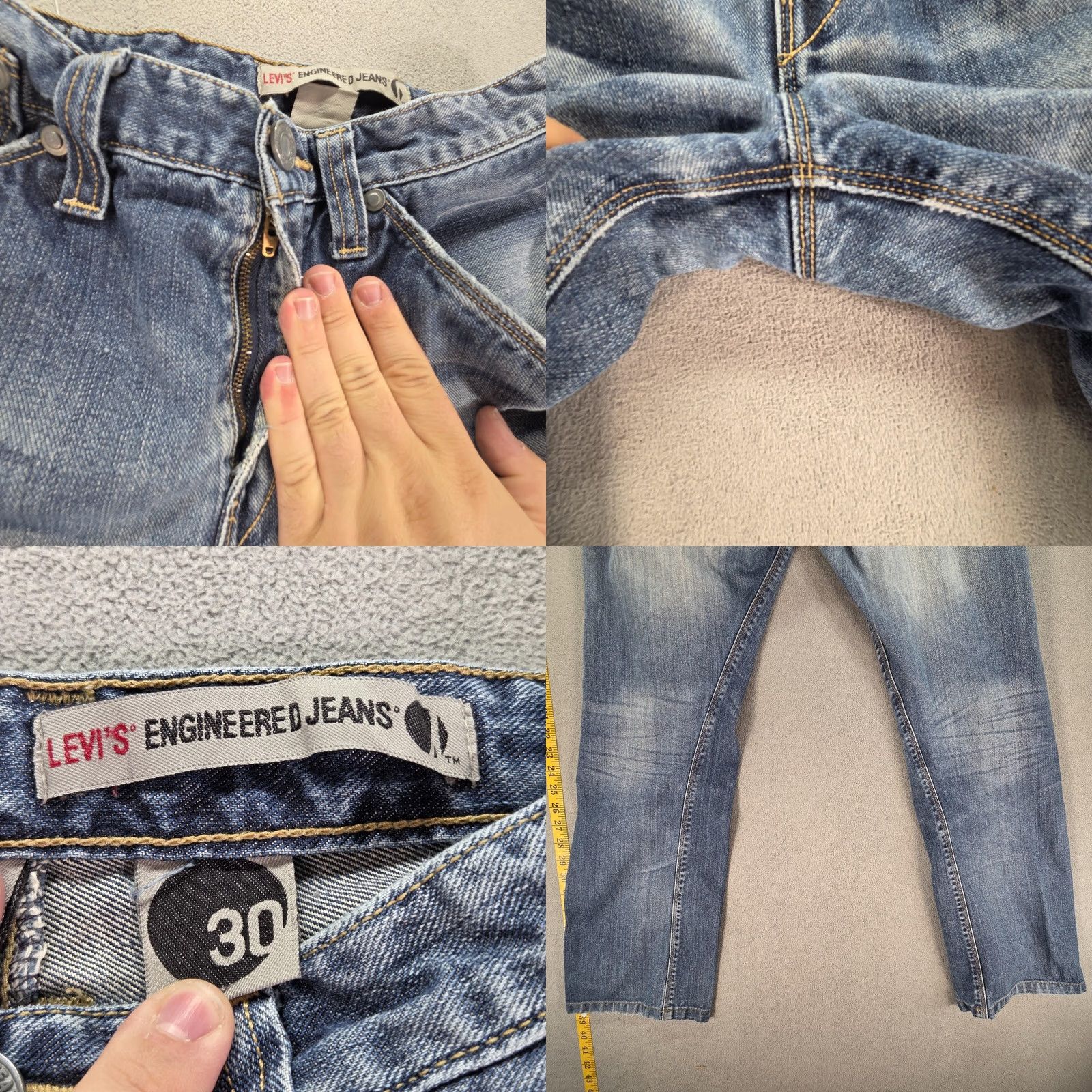 Levi's VTG Levi's Engineered Jeans Mens Med Wash 30x28 Distressed Pockets 90s Twisted Fits Denim Jeans Relaxed Blue 30 Mens Size US 30 / EU 46 - 9 Thumbnail