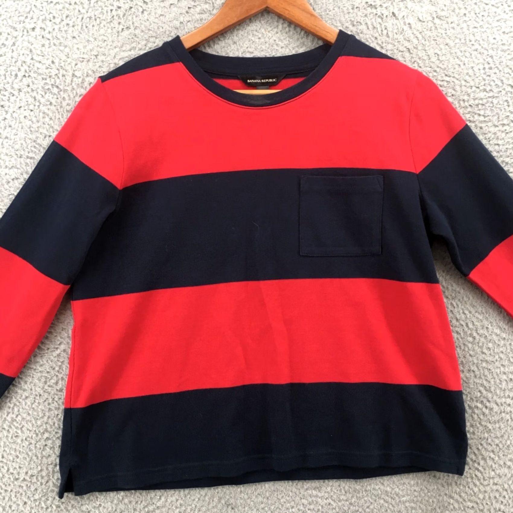 Banana Republic Banana Republic Long Sleeve Tee Top Womens M Blue Striped Cotton Pullover Shirt Size M / US 6-8 / IT 42-44 - 2 Thumbnail