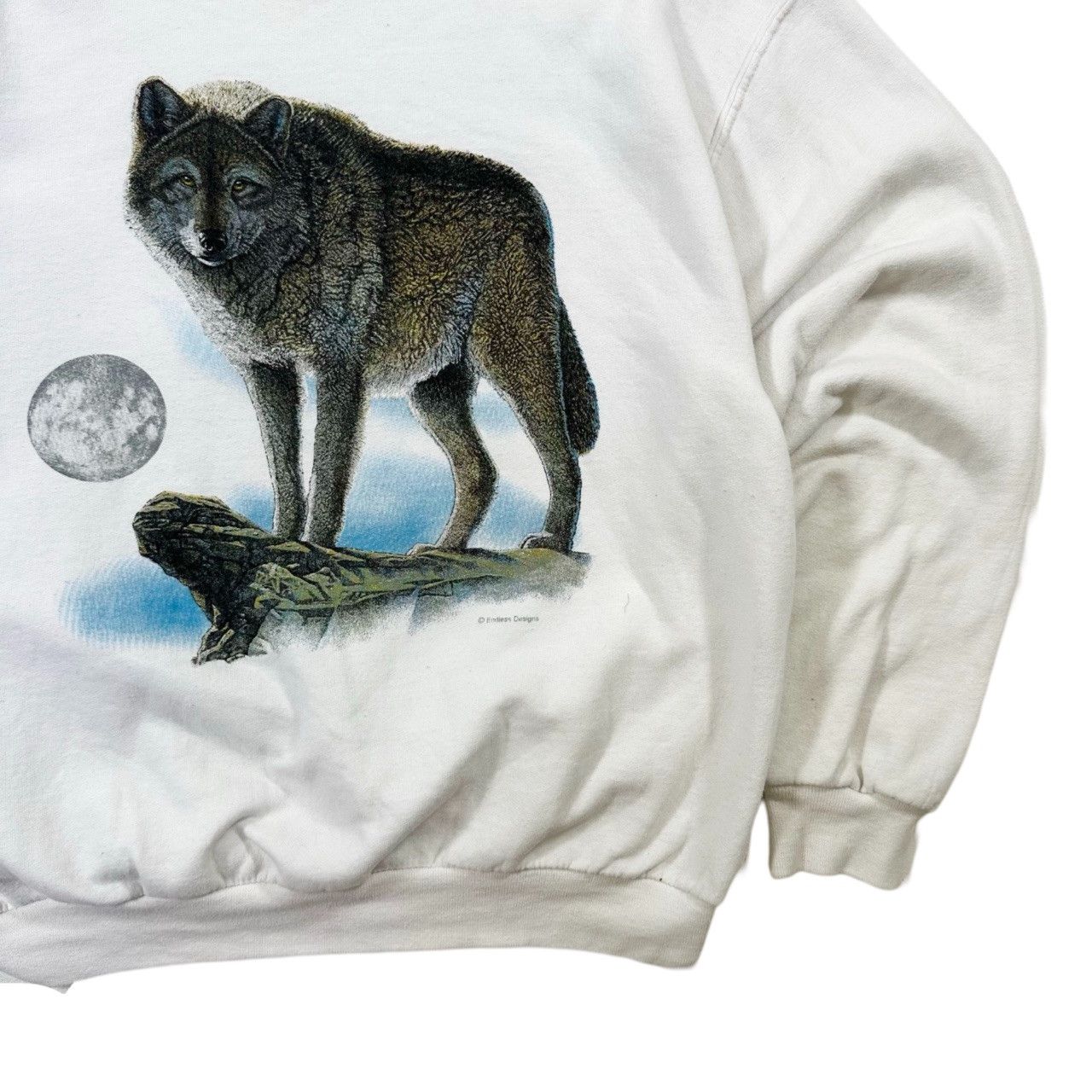 Vintage Vintage 90s Wolf Big Print Nature Graphic Sweater Size US XL / EU 56 / 4 - 3 Thumbnail
